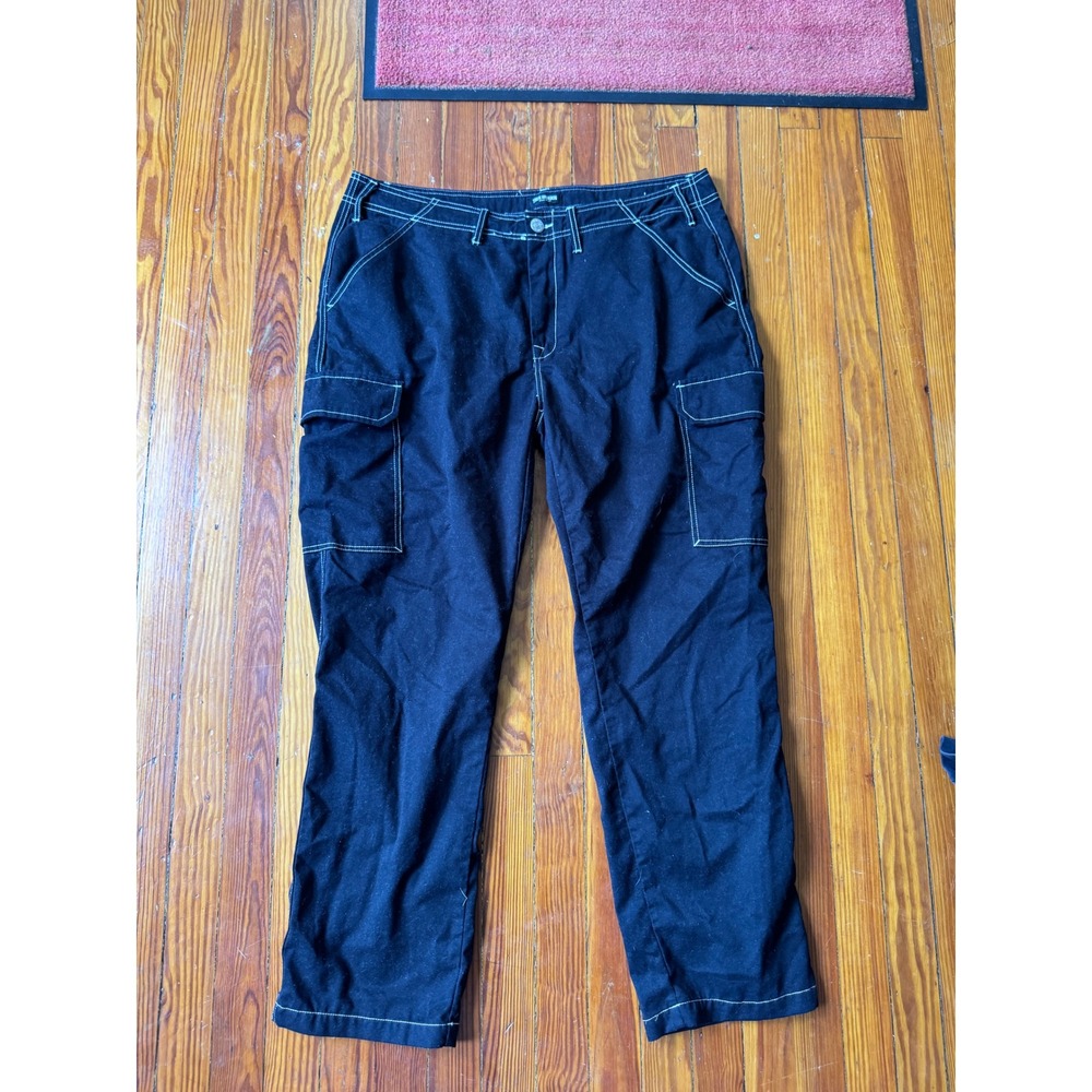 True Religion Mens Black Cargo Pants Size 38 Straight Leg